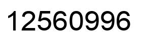 Number 12560996 black image