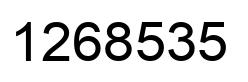 Number 1268535 black image