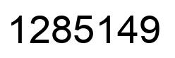 Number 1285149 black image