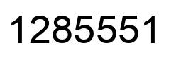 Number 1285551 black image