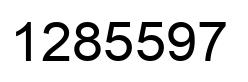 Number 1285597 black image