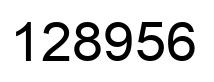 Number 128956 black image