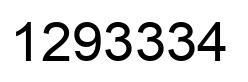 Number 1293334 black image