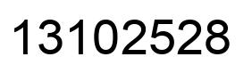 Number 13102528 black image