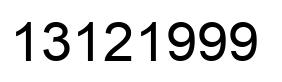 Number 13121999 black image