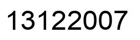Number 13122007 black image