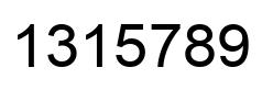 Number 1315789 black image