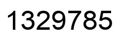 Number 1329785 black image