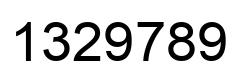 Number 1329789 black image