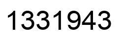 Number 1331943 black image