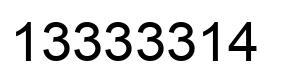 Number 13333314 black image