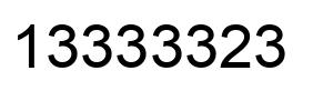 Number 13333323 black image
