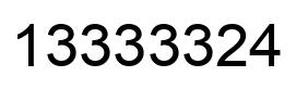 Number 13333324 black image