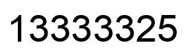 Number 13333325 black image