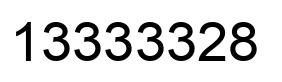 Number 13333328 black image