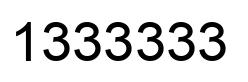 Number 1333333 black image
