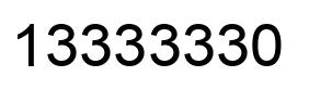 Number 13333330 black image