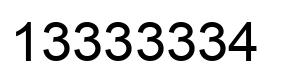 Number 13333334 black image