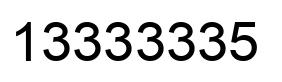 Number 13333335 black image