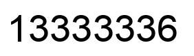 Number 13333336 black image