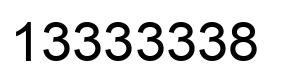 Number 13333338 black image