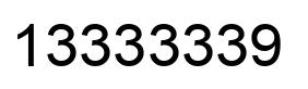 Number 13333339 black image