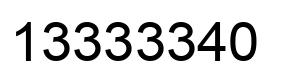 Number 13333340 black image