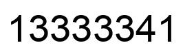 Number 13333341 black image