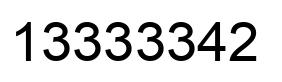 Number 13333342 black image