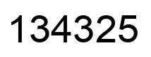 Number 134325 black image