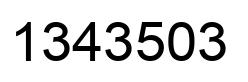 Number 1343503 black image