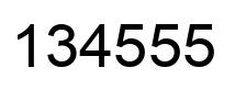 Number 134555 black image