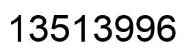Number 13513996 black image