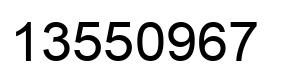 Number 13550967 black image