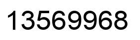 Number 13569968 black image