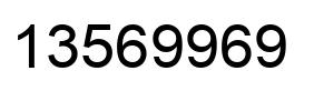 Number 13569969 black image