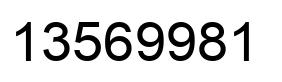 Number 13569981 black image