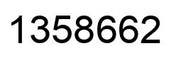 Number 1358662 black image