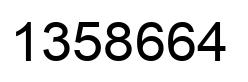 Number 1358664 black image