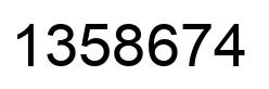 Number 1358674 black image
