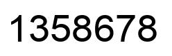 Number 1358678 black image