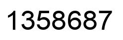 Number 1358687 black image