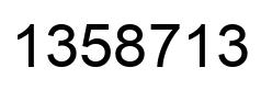 Number 1358713 black image
