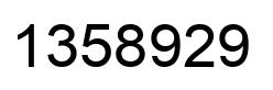 Number 1358929 black image