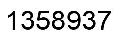 Number 1358937 black image