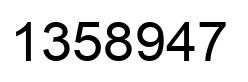 Number 1358947 black image