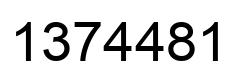 Number 1374481 black image