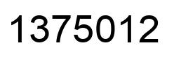 Number 1375012 black image