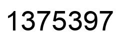 Number 1375397 black image
