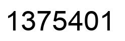 Number 1375401 black image